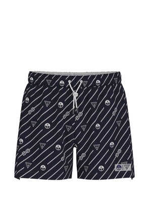 GUESS USA x North Sails rope-motif logo-print swim shorts - Black