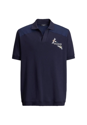 Balmain embroidered Balmain Insect polo - Blue