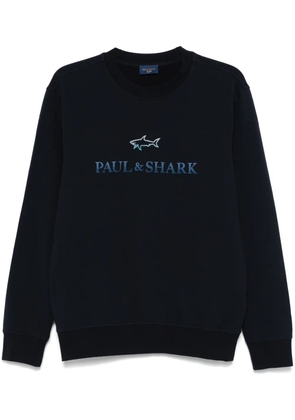 Paul & Shark flocked-logo sweater - Blue