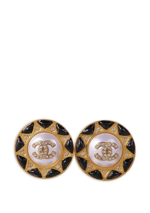CHANEL Pre-Owned CC crystal-embellished earrings - Gold