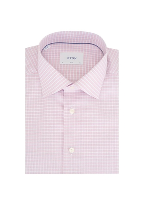 Eton check-pattern twill shirt - Pink