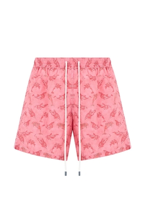 Fedeli dolphin-print drawstring swim shorts - Pink