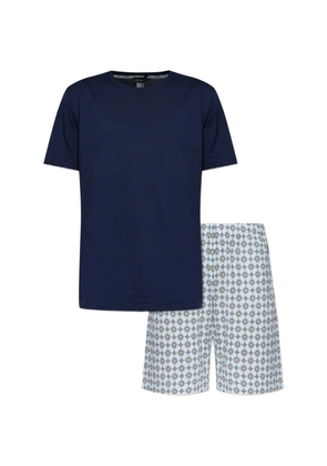 Hanro patterned cotton pajama set (set of two) - Blue