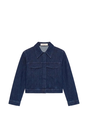 Another Tomorrow cropped seam-detail denim jacket - Blue