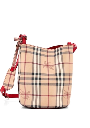Burberry Pre-Owned Lorne Haymarket Coated Canvas Small bucket bag - Red