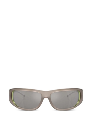 Diesel logo-plaque rectangle-frame sunglasses - Grey