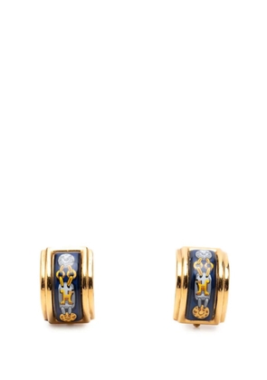 Hermès Pre-Owned 2000-2026 Gold Plated Enamel Cloisonne Clip On Earrings costume earrings - Blue