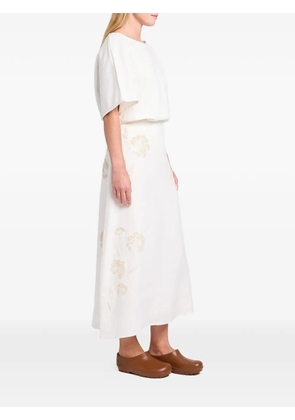 TWP A-line floral skirt - Neutrals