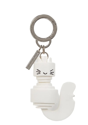 Karl Lagerfeld Choupette logo-engraved keyring - White