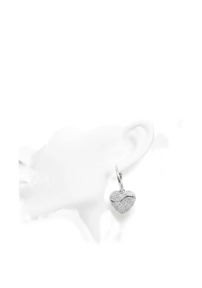 GUESS USA crystal-embellished heart-pendant earrings - Silver