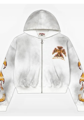 Vale Reborn Waffle zip-up hoodie - White