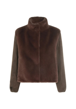 Herno faux-fur panelled jacket - Brown