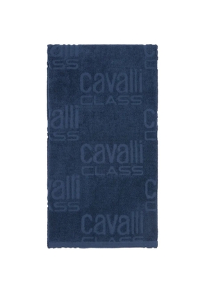 Cavalli Class logo-jacquard beach towel - Blue