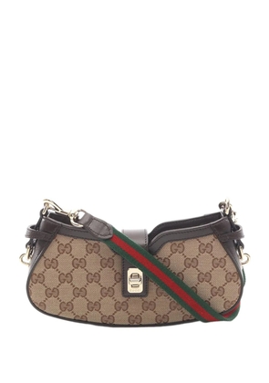 Gucci Pre-Owned 2016-2026 Mini GG Canvas Web Moon Side shoulder bag - Neutrals