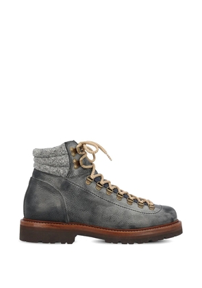 Brunello Cucinelli leather panelled boots - Blue