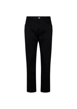 Giorgio Armani logo-patch straight-leg trousers - Black