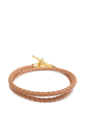 Hermès Pre-Owned Double Tour braided leather bracelet - Neutrals