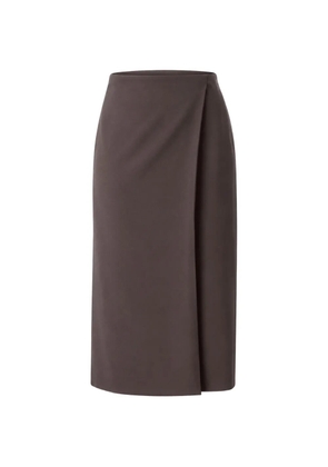 Calvin Klein wrap side-slit midi skirt - Brown