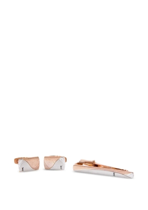Saint Laurent Pre-Owned 1980s Cassandre-logo cufflinks and tie clip set (set of three) - Gold