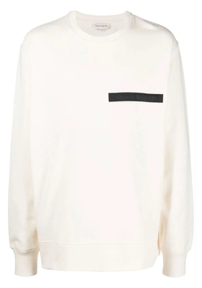 Alexander McQueen Selvedge logo-tape sweatshirt - Neutrals