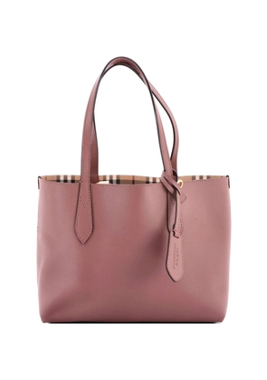Burberry Pre-Owned Reversible Tote Haymarket Coated Canvas and Leather Small satchel - Pink