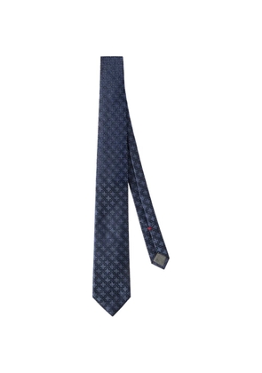 Brunello Cucinelli silk tie with geometric floral pattern - Blue