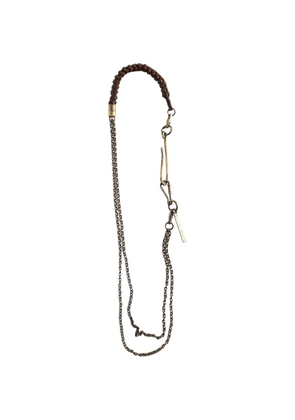 Ziggy Chen braided-link chain wallet strap - Brown