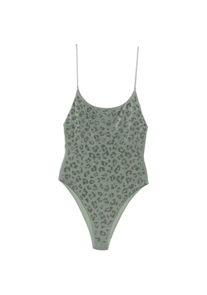 MC2 Saint Barth Cecille strass-embellished leopard-print swimsuit - Green