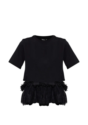 Alexander McQueen lace-trimmed T-shirt - Black