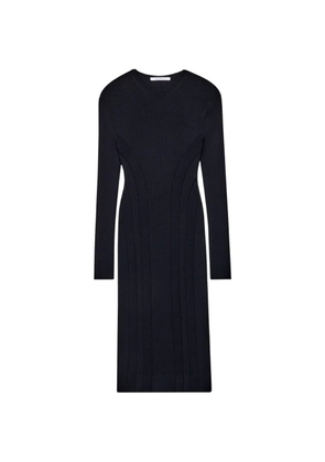 Another Tomorrow curved-seam midi dress - Black