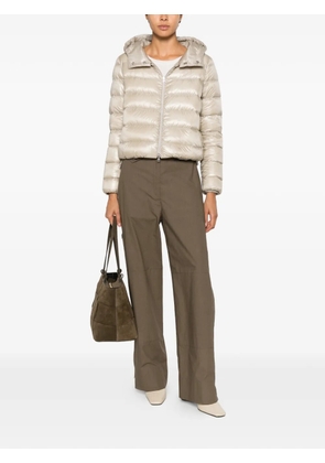 Herno hooded quilted zip-up jacket - Neutrals