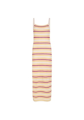 Simkhai striped pointelle-knit midi dress - Neutrals