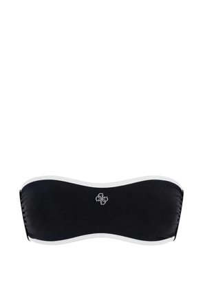 GUESS USA contrast-trim logo-plaque bikini top - Black