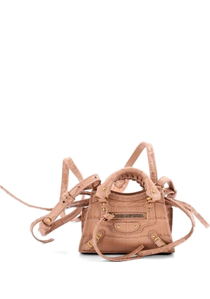 Balenciaga Pre-Owned Neo Classic City Bag Crocodile Embossed Leather Super Nano crossbody bag - Neutrals