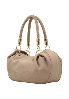 Love Moschino braided-handle gathered tote bag - Neutrals