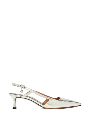 Maje metallic-finish slingback heeled pumps - Silver