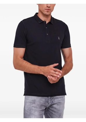 AllSaints embroidered Ramskull polo shirt - Black