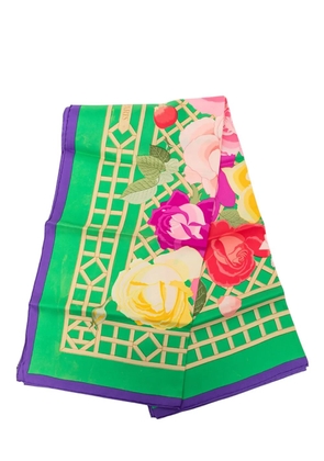 Hermès Pre-Owned 20th Century Roseraie Silk Scarf 90 scarves - Green