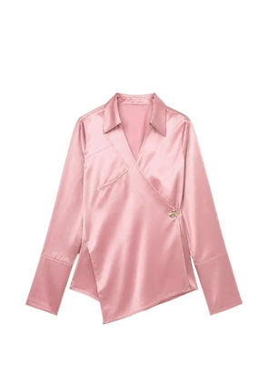 Danamé wrap-style satin blouse - Pink