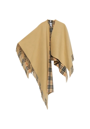 Burberry fringe-trim reversible cape - Neutrals
