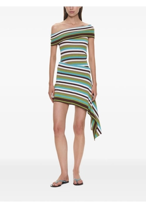 Christopher Esber stripe-knit draped mini dress - White