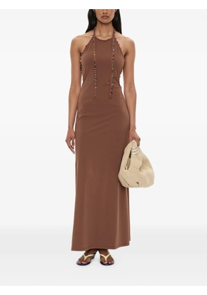 Christopher Esber Beach Quartz halterneck long dress - Brown
