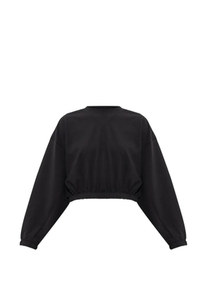 adidas logo-embroidered cropped sweatshirt - Black