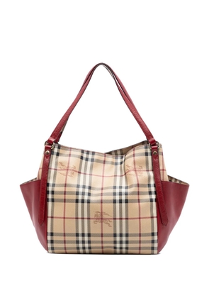 Burberry Pre-Owned 2000-2017 Small Leather Trimmed Haymarket Check Coated Canvas Canterbury tote bag - Red