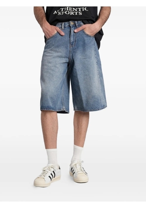 adidas logo-embroidered denim shorts - Blue