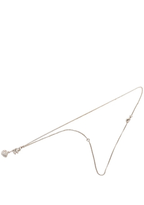 CHANEL Pre-Owned 1990-2020 CC Brass Strass Pendant Drop Necklace costume necklace - Silver