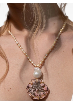 Jennifer Behr Asrai shell pearl necklace - Gold