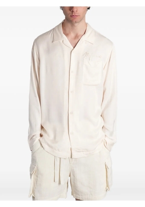 Maharishi Ascending Dragon embroidered long-sleeve shirt - Neutrals