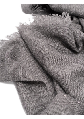 Brunello Cucinelli sequin-embellished frayed scarf - Grey