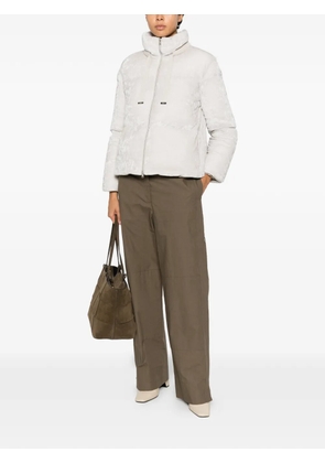 Herno quilted crushed-velvet jacket - Neutrals